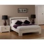 World Furniture Bari High Gloss White Bed and Bedside Chest Set - single bed with 1 bedside chest