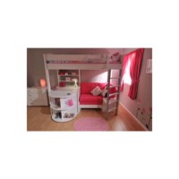 Stompa Casa Kids White Highsleeper Bed and Chest Furniture Set - pink sofa bed