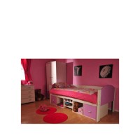 Stompa Rondo Kids White Storage Single Bed Frame Chest and Wardrobe Furniture Set