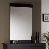 World Furniture Modena Black High Gloss Black Mirror
