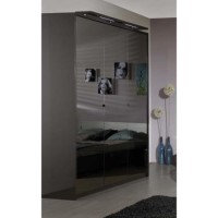 Sciae Ormea 3 Door Wardrobe with Grey Tinted Mirrors - wardrobe with lighting attachment