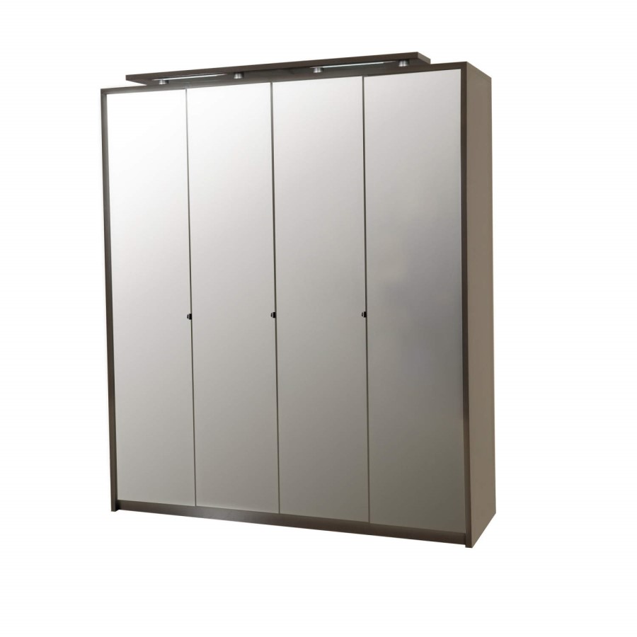 Skylight Natalie 4 Door Wardrobe with Grey Tinted Mirrors