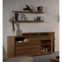 Sciae Liscia 3 Door 1 Drawer Sideboard with Shelf Attachment in Plum Tree