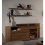 Sciae Liscia 3 Door 1 Drawer Sideboard with Shelf Attachment in Plum Tree
