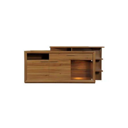 Sciae Liscia 3 Door 1 Drawer Sideboard with Shelf Attachment in Plum Tree