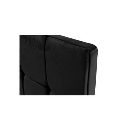 Humza Amani Milli Faux Suede Deep Buttoned Headboard in Black - small single