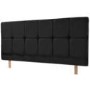 Humza Amani Milli Faux Suede Deep Buttoned Headboard in Black - small single