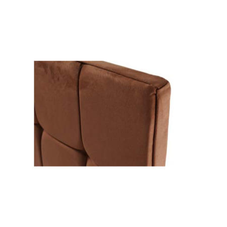 Humza Amani Milli Faux Suede Deep Buttoned Headboard in Brown - small single