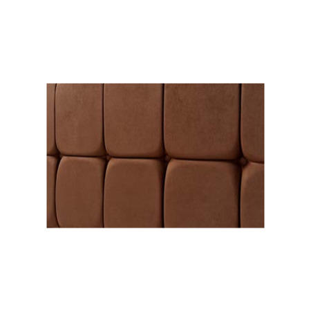 Humza Amani Milli Faux Suede Deep Buttoned Headboard in Brown - small single