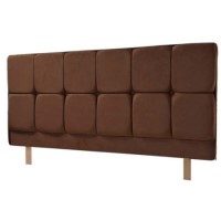 Humza Amani Milli Faux Suede Deep Buttoned Headboard in Brown - small single