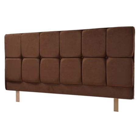 Humza Amani Milli Faux Suede Deep Buttoned Headboard in Brown - small single