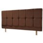 Humza Amani Milli Faux Suede Deep Buttoned Headboard in Brown - small single