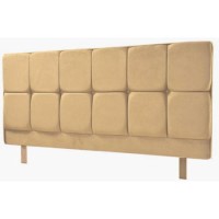 Humza Amani Milli Faux Suede Deep Buttoned Headboard in Beige - small single