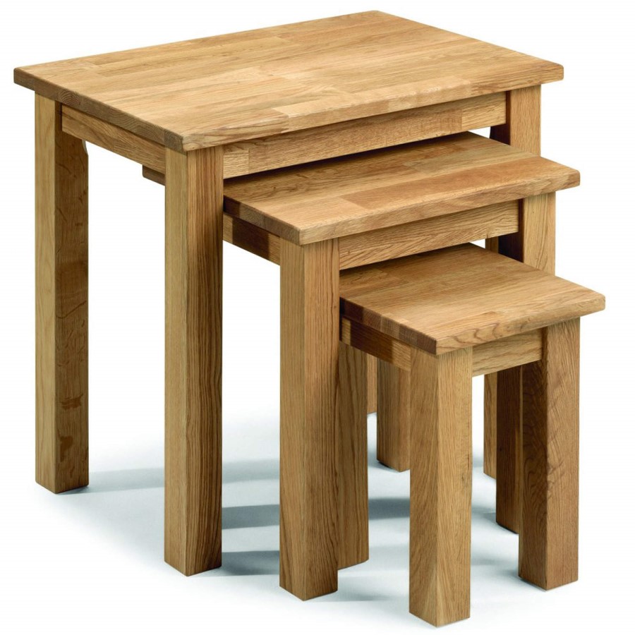 GRADE A1 - Julian Bowen Coxmoor Solid Oak Nest of Tables