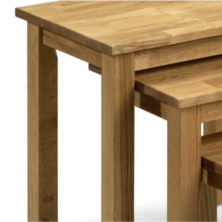 GRADE A1 - Julian Bowen Coxmoor Solid Oak Nest of Tables