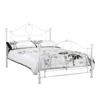 Julian Bowen Paris White Metal Bed Frame - double