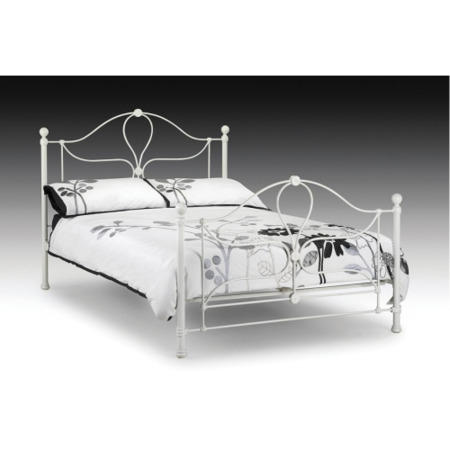 Julian Bowen Paris White Metal Bed Frame - double