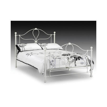 Julian Bowen Paris White Metal Bed Frame - kingsize