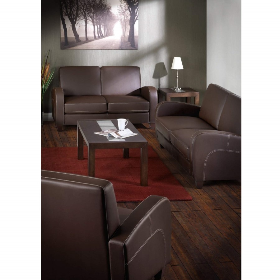 Julian Bowen Armchair in Brown Faux Leather- Vivo 