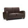 Brown Faux Leather 2 Seater Sofa - Julian Bowen