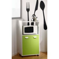 Parisot Tonick Small Mobile Kitchen Cabinet in Green