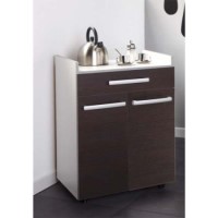 Parisot Samba Small Mobile Kitchen Cabinet in Dark Oak