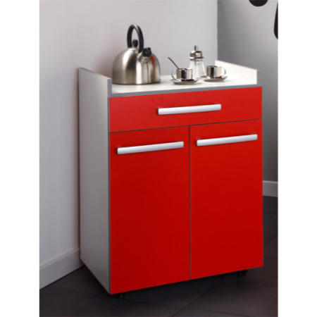 Parisot Disco Small Mobile Kitchen Cabinet in Red ...