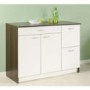 Parisot Dandy Low Kitchen Unit in White and Walnut