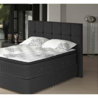 Relyon Deep Buttoned Wide Headboard in Black - single