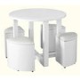 GRADE A3 - Seconique Charisma High Gloss Dining Set- White Gloss Dining Table & 4 White Stowaway Chairs