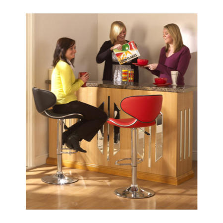 GRADE A3 - Seconique Bahama Swivel Gas Lift Bar Stool in Red pair