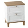 Seconique Arcadia 2 Drawer Bedside Table in White and Ash Wood