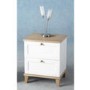 Seconique Arcadia 2 Drawer Bedside Table in White and Ash Wood
