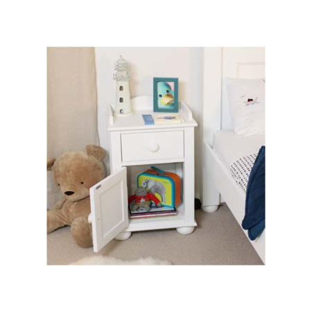 Baumhaus Nutkin Nursery White Solid Ash Bedside Table