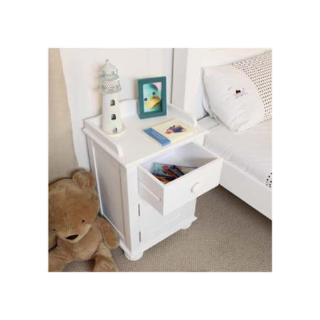 Baumhaus Nutkin Nursery White Solid Ash Bedside Table