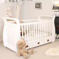 Nipper Nursery White Solid Ash Cot Bed - cot