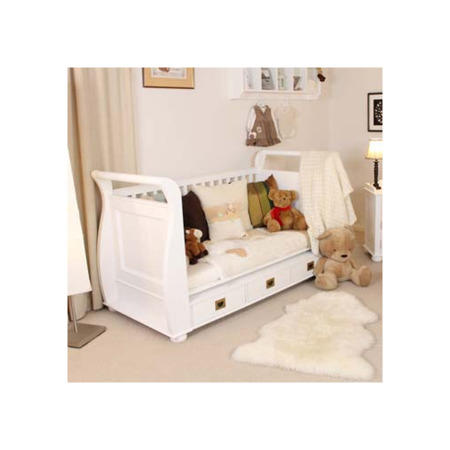 Nipper Nursery White Solid Ash Cot Bed - cot