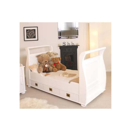 Nipper Nursery White Solid Ash Cot Bed - cot
