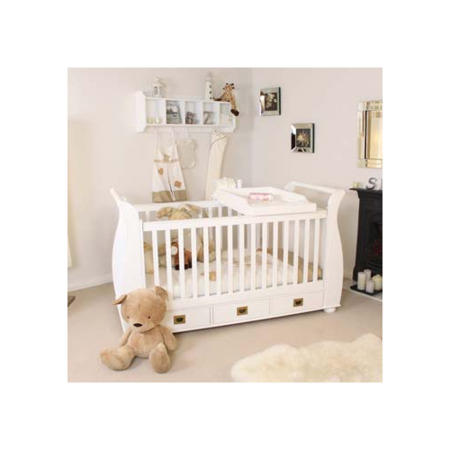 Nipper Nursery White Solid Ash Cot Bed - cot