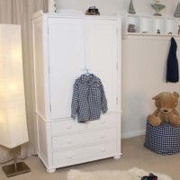 Baumhaus Nutkin Nursery White Solid Ash 2 Door Wardrobe