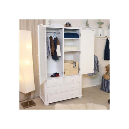 Baumhaus Nutkin Nursery White Solid Ash 2 Door Wardrobe