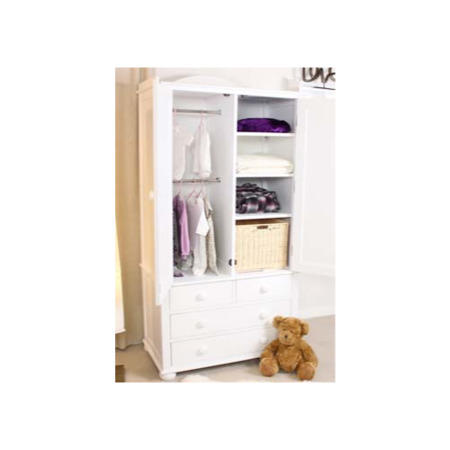 Baumhaus Nutkin Nursery White Solid Ash 2 Door Wardrobe