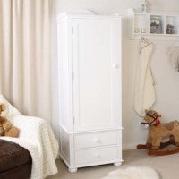 Baumhaus Nutkin Nursery White Solid Ash 1 Door Wardrobe