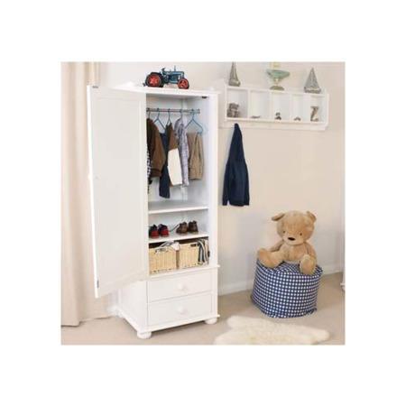 Baumhaus Nutkin Nursery White Solid Ash 1 Door Wardrobe