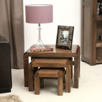Baumhaus Shiro Solid Walnut Nest of Tables