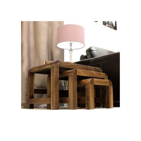 Baumhaus Shiro Solid Walnut Nest of Tables