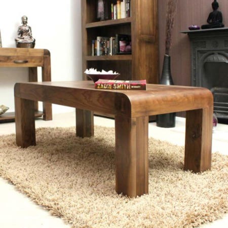 Baumhaus Shiro Solid Walnut Rectangular Coffee Table - Furniture123