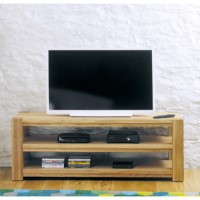 Baumhaus Aston Solid Oak Open Widescreen TV Stand 