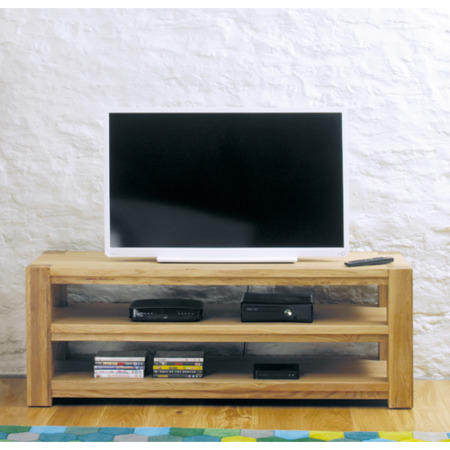 Baumhaus Aston Solid Oak Open Widescreen TV Stand 