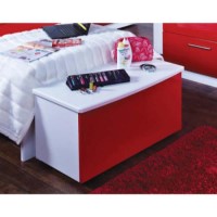 Welcome Furniture Hatherley High Gloss Blanket Box in White and Red